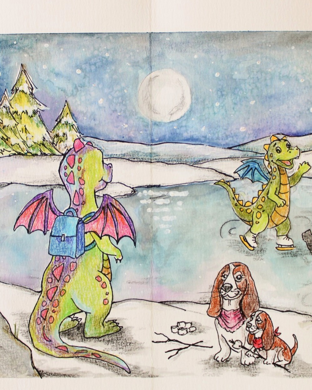 Penguin Pond original color artwork