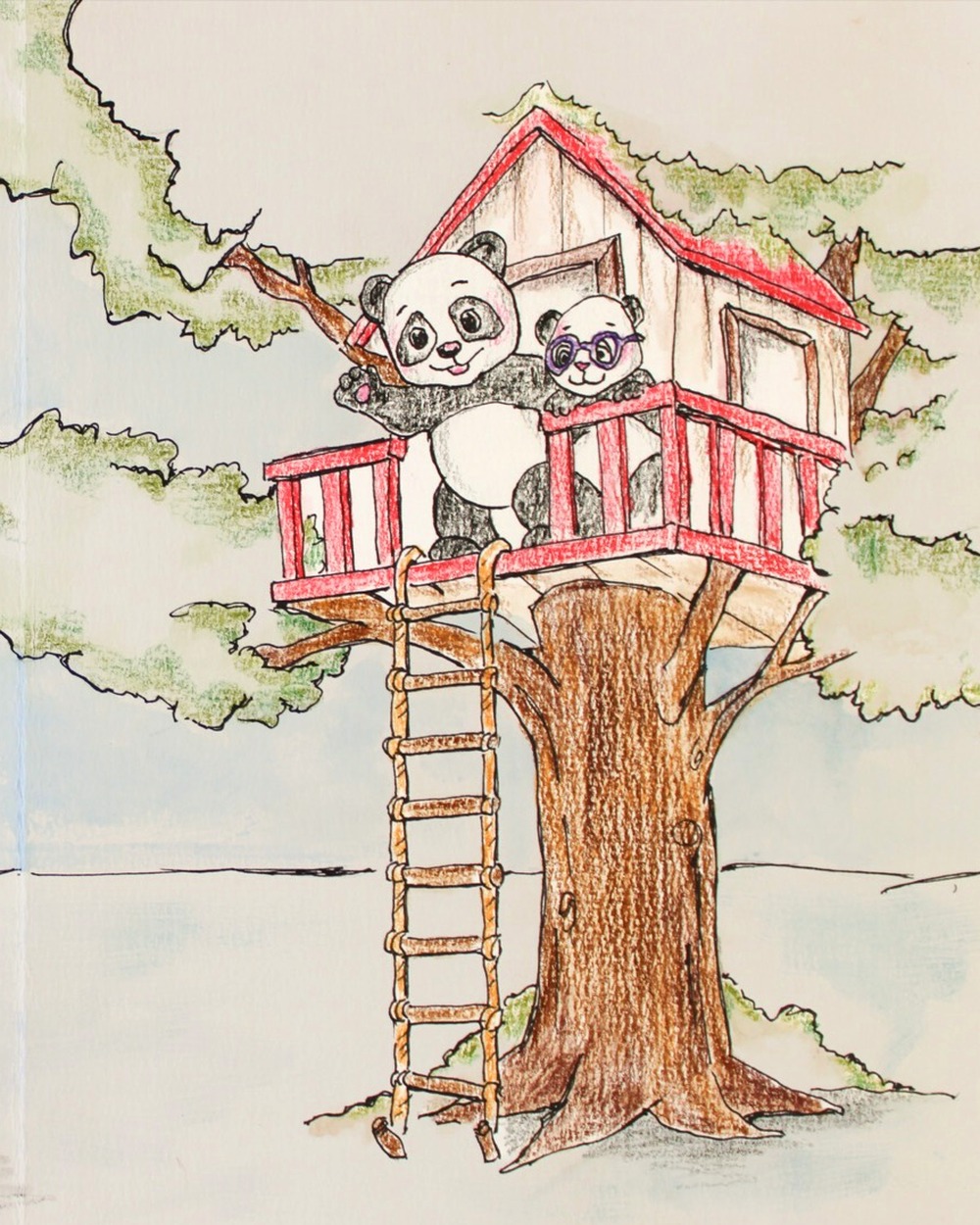 Zack and Kimi's Treehouse original color artwork