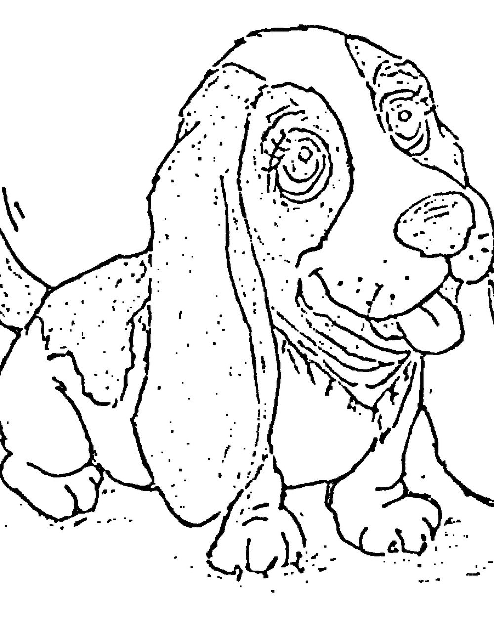 Basset the Puppy printable coloring page
