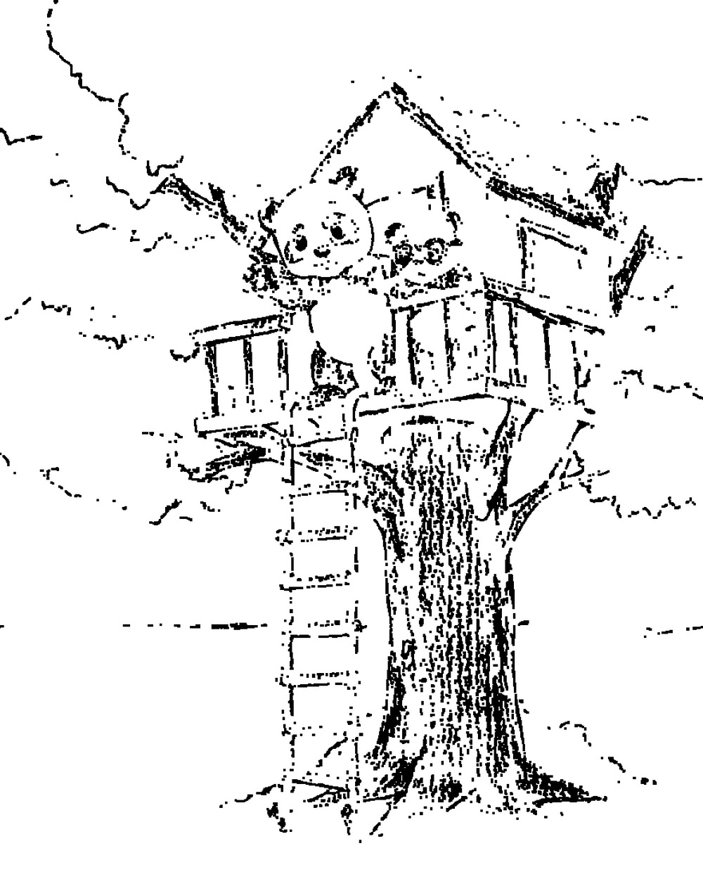 Zack and Kimi's Treehouse printable coloring page