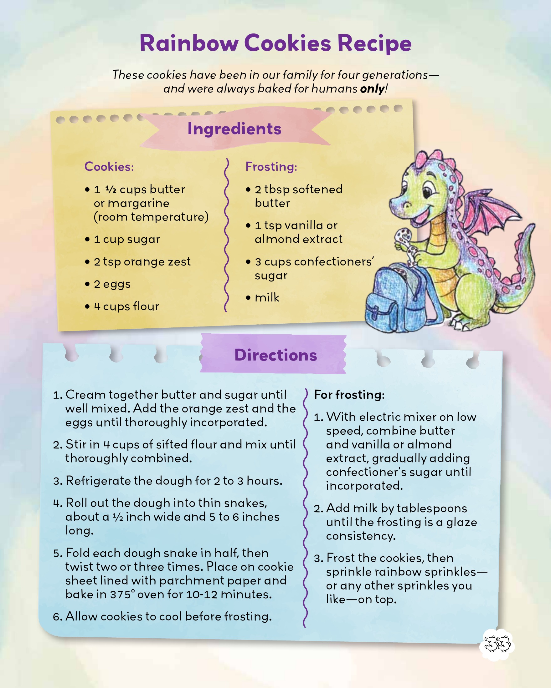 Rainbow Cookies Recipe printable preview